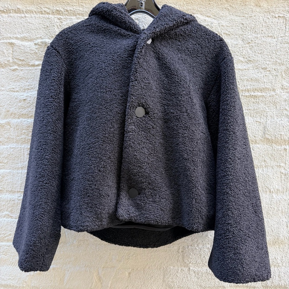 NWT Club Monaco Black Cropped Teddy Jacket/Coat